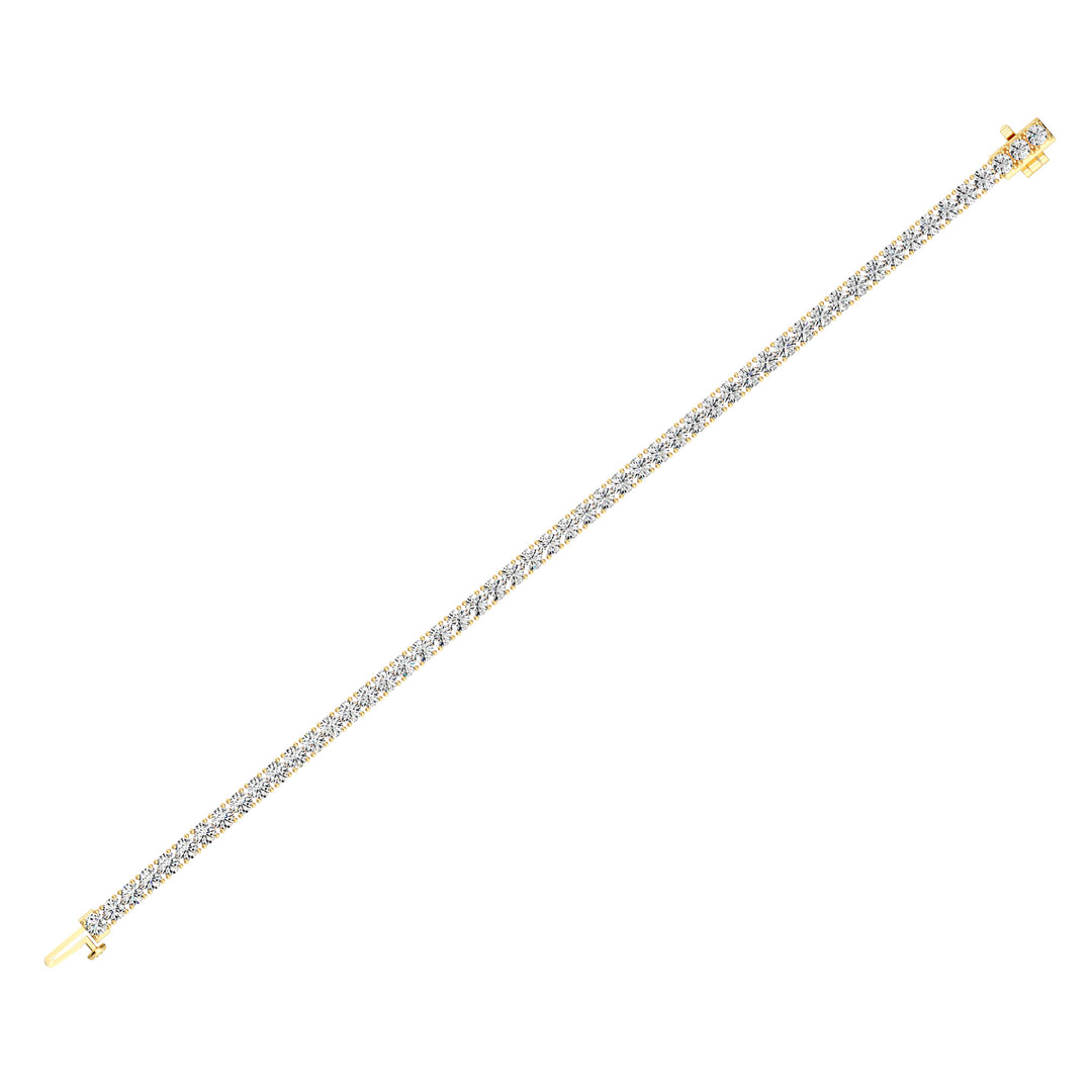 4.98 Ct Round Brilliant Lab Grown Diamond Tennis Bracelet in Yellow Gold
