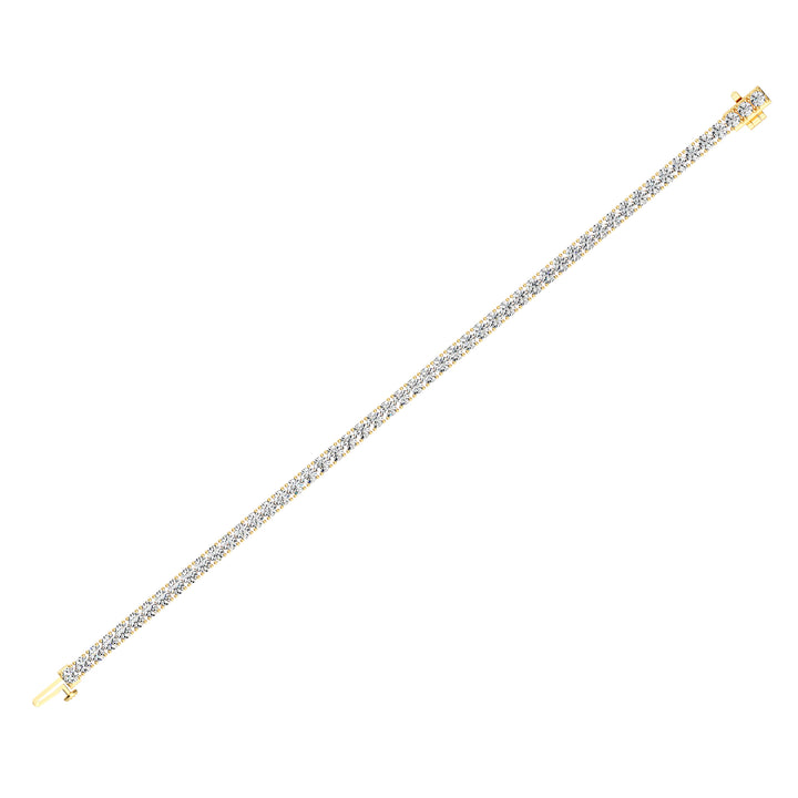 4.98 Ct Round Brilliant Lab Grown Diamond Tennis Bracelet in Yellow Gold