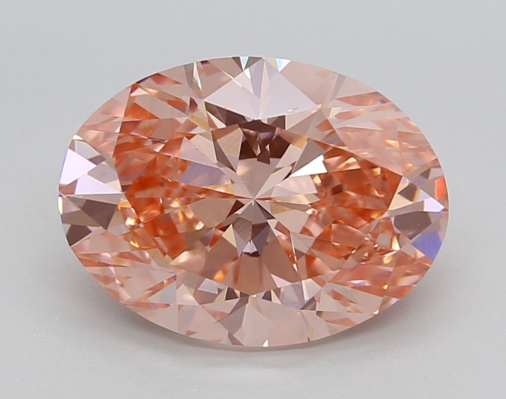 4.00 CT Oval Cut IGI Certified Lab-Grown Diamond – VS1 Clarity, Fancy Vivid Pink Color