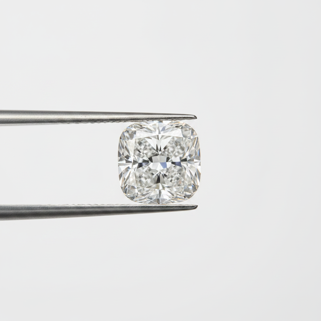 4,00 karaat kussengeslepen laboratorium-gegroeide diamant, VS1/F