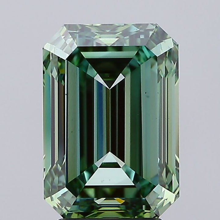 4.00 Carat Emerald Cut Lab Grown Diamond VS1Fancy Vivid Green