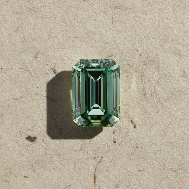 4.00 Carat Emerald Cut Lab Grown Diamond, VS1/Fancy Vivid Green