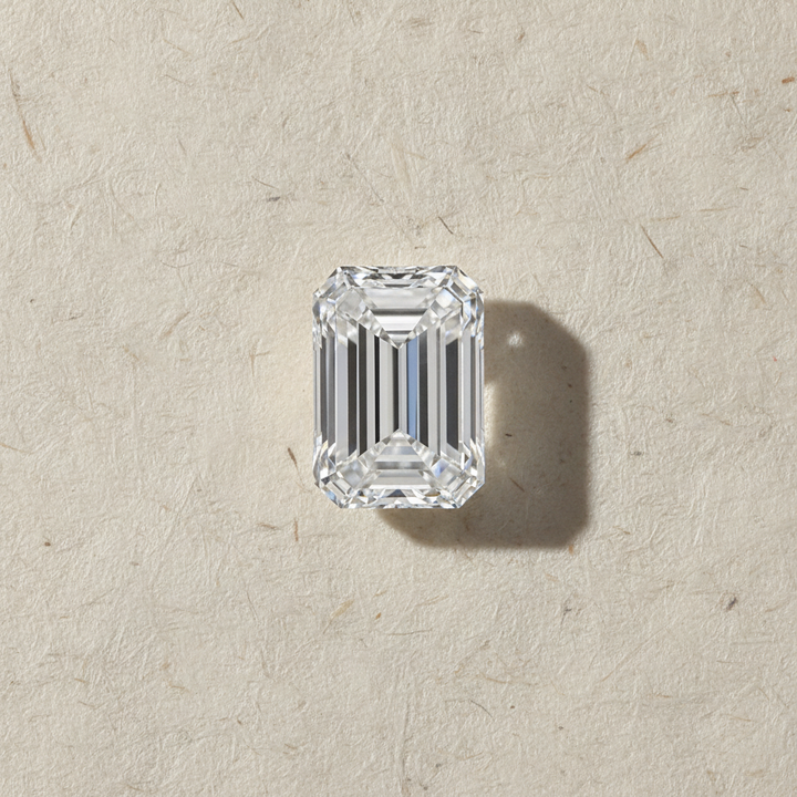 4,00 Karat im Smaragdschliff gezüchteter Diamant, VVS2/F