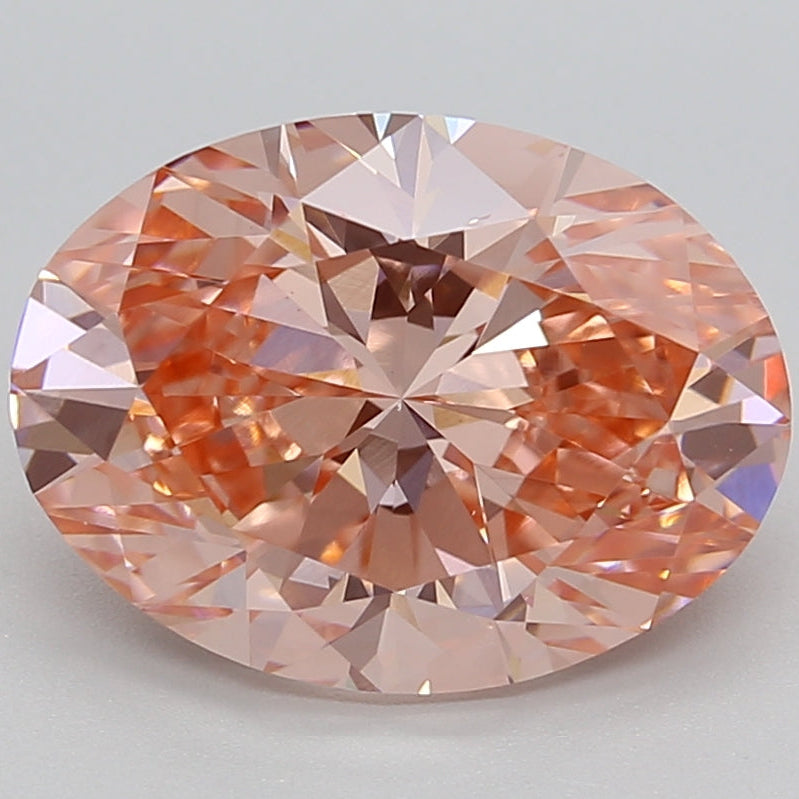 4.00 Carat Oval Cut Lab Grown Diamond VS1  Fancy Vivid Pink
