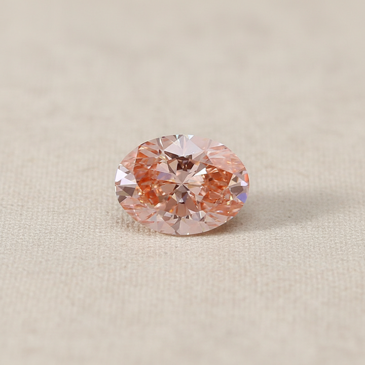 4,00 karaat ovale geslepen laboratoriumdiamant, VS1/fancy levendig roze