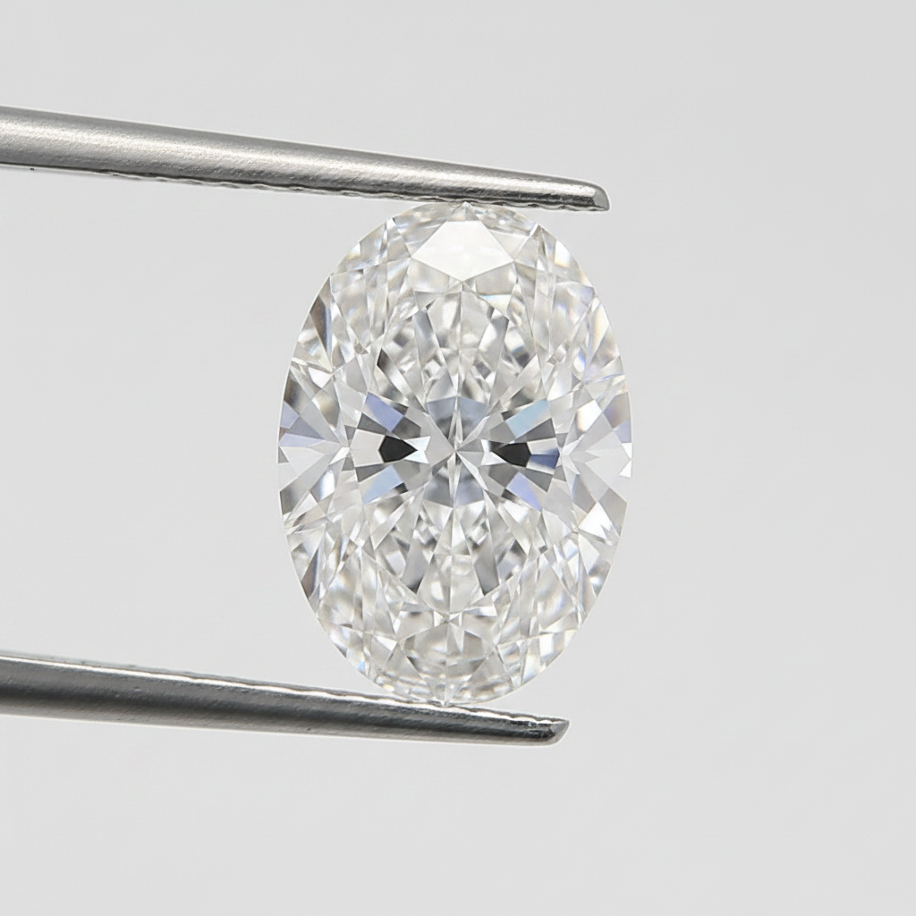 4,00 karaat ovaal geslepen laboratoriumdiamant, VVS1/D