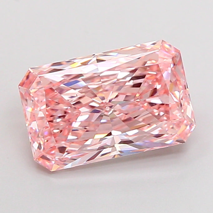 4.00 Carat Radiant Cut Lab Grown Diamond VS2Fancy Intense Pink