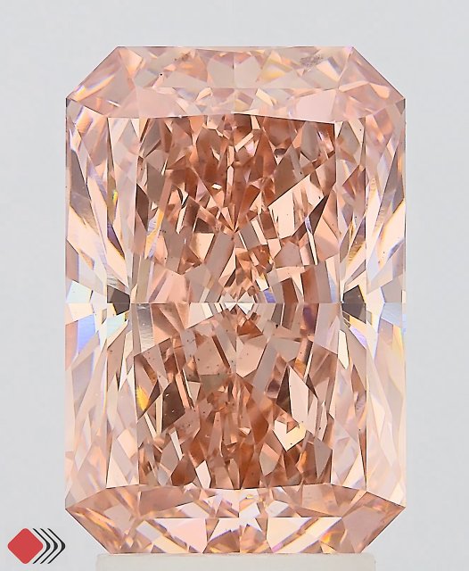4.00 Carat Radiant Cut Lab Grown Diamond VS2Fancy Vivid Pink