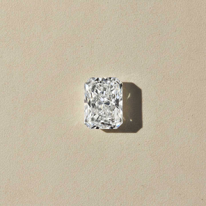Diamant cultivé en laboratoire de 4,00 carats, taille radiante, VVS2/D