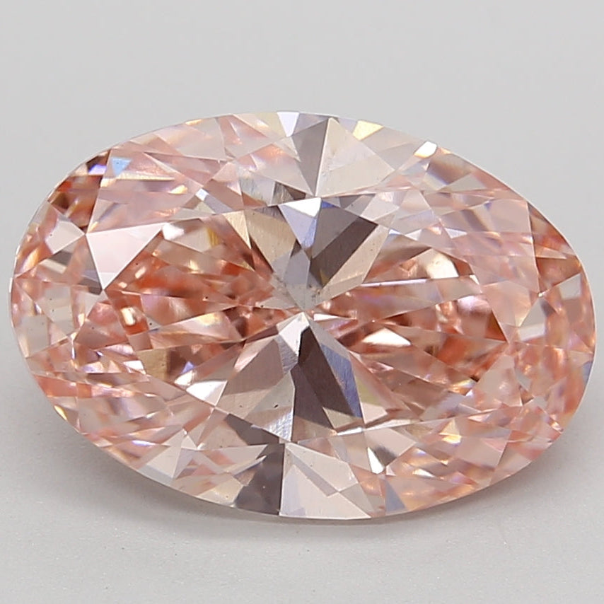 4.00 Carat Round Cut Lab Grown Diamond VS2 Fancy Vivid Pink