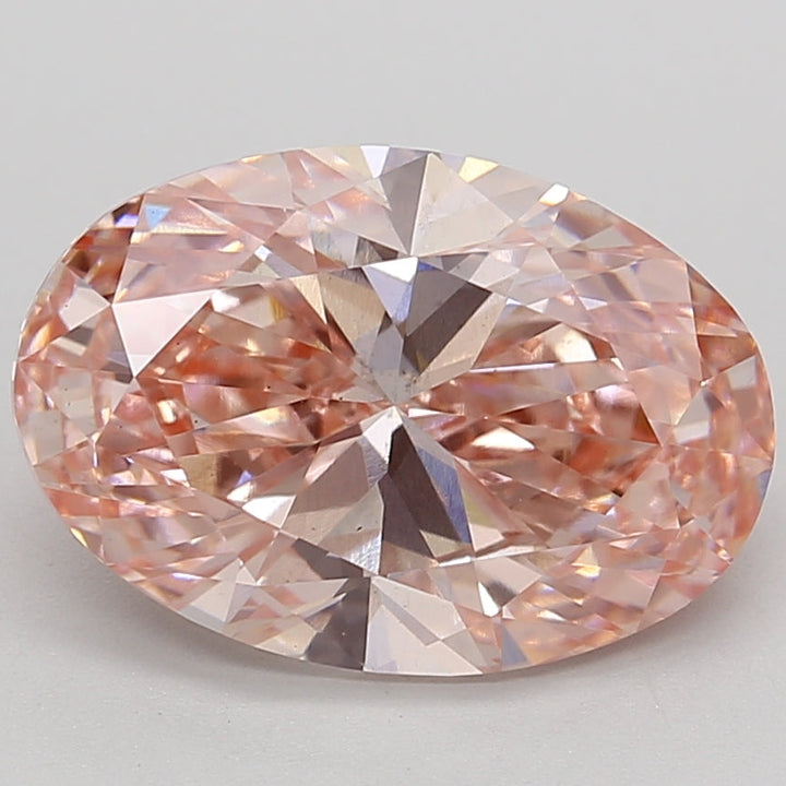 4.00 Carat Round Cut Lab Grown Diamond VS2 Fancy Vivid Pink