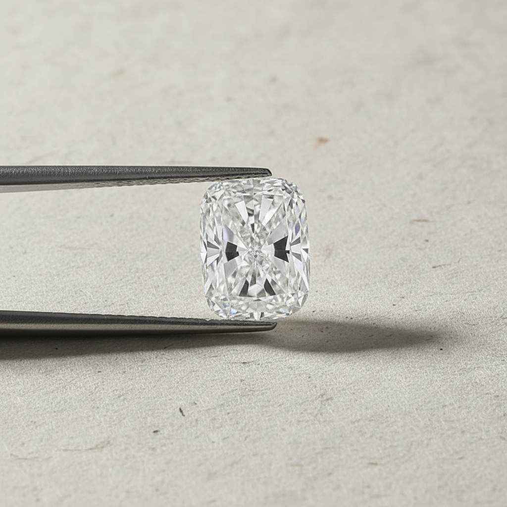 4,01 karaat kussengeslepen laboratorium-gegroeide diamant, VS1/F