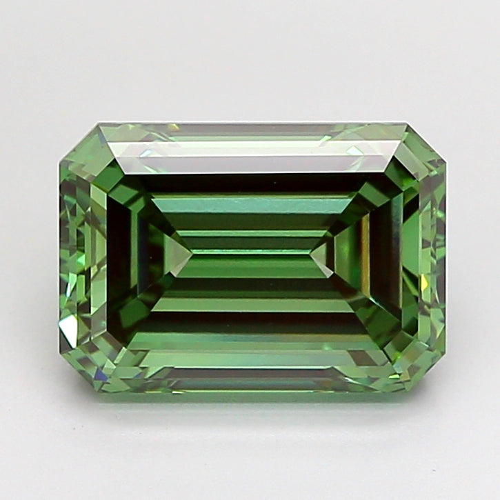 4.01 Carat Emerald Cut Lab Grown Diamond VS1Fancy Vivid Green