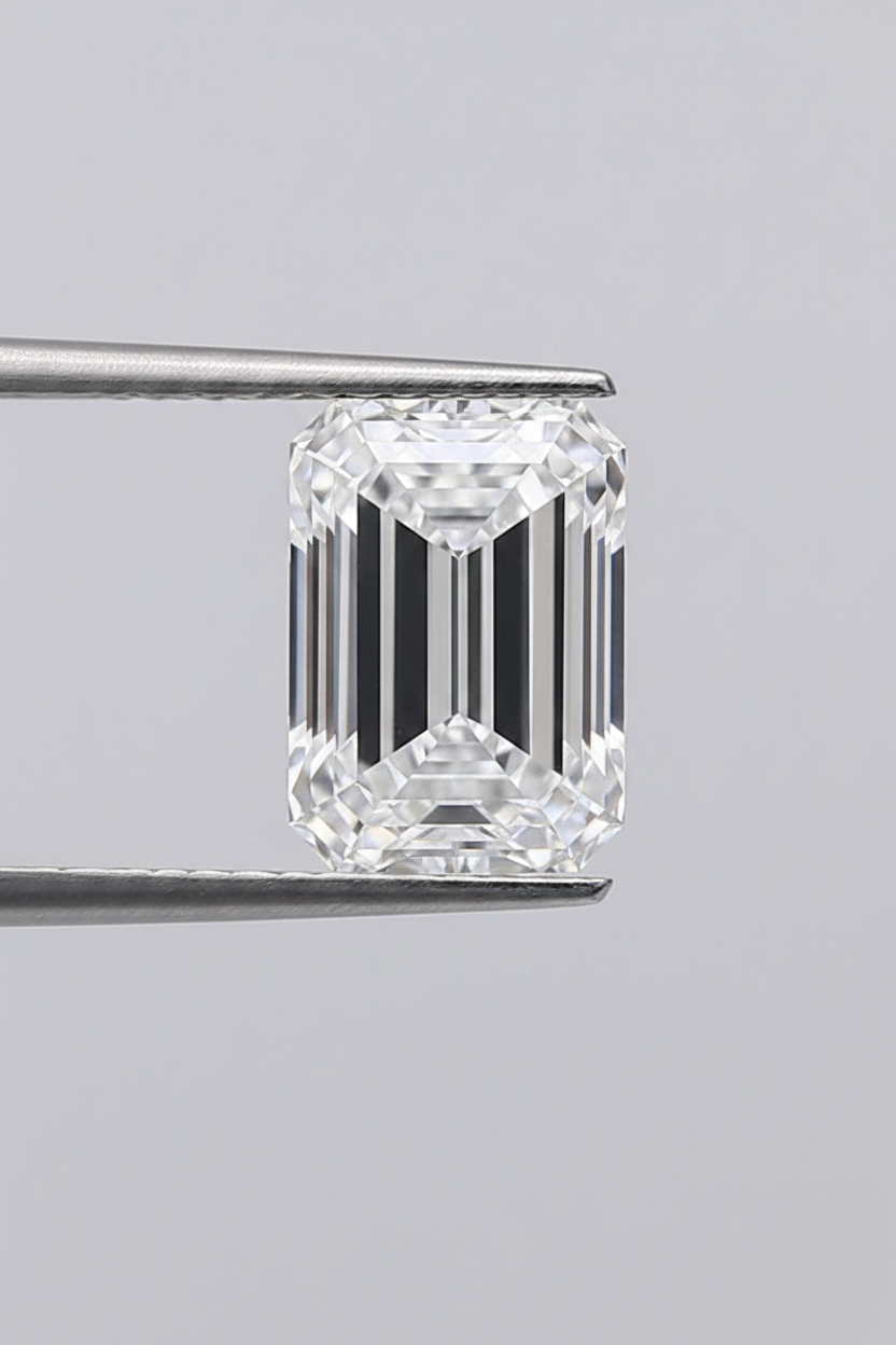 4.01 Carat Emerald Cut Lab Grown Diamond, VS2/D