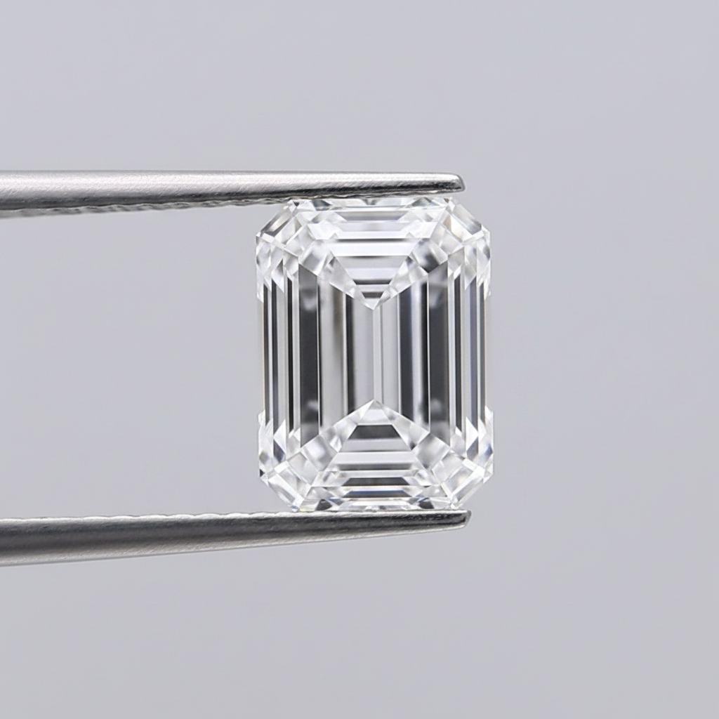 4.01 Carat Emerald Cut Lab Grown Diamond, VVS2/D