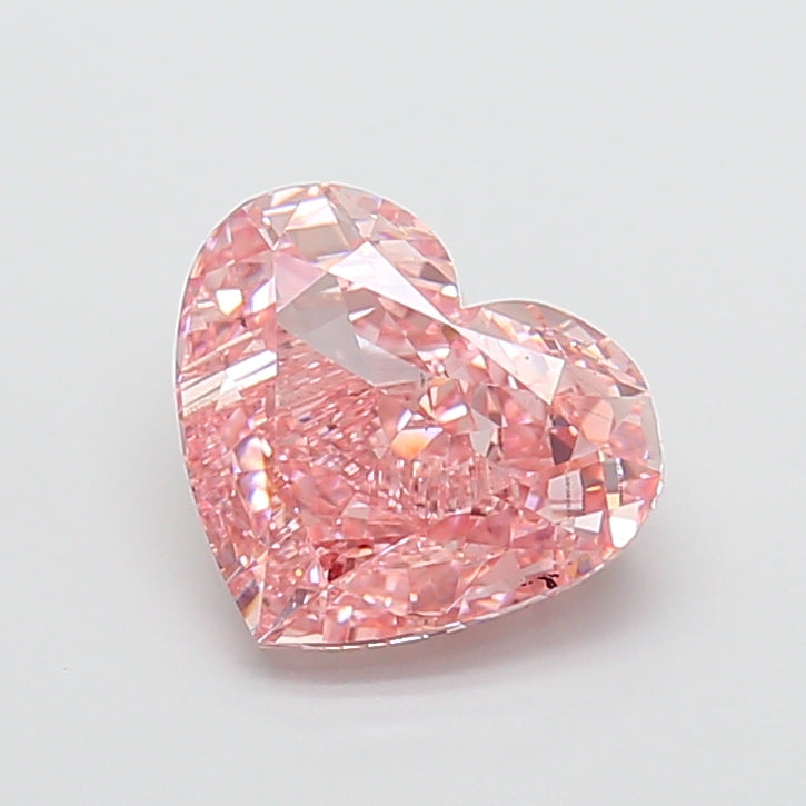 4.01 Carat Heart Cut Lab Grown Diamond VS1Fancy Vivid Pink