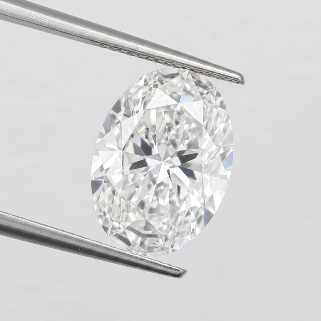 4,01 karaat ovaal geslepen laboratoriumdiamant, VS2/F