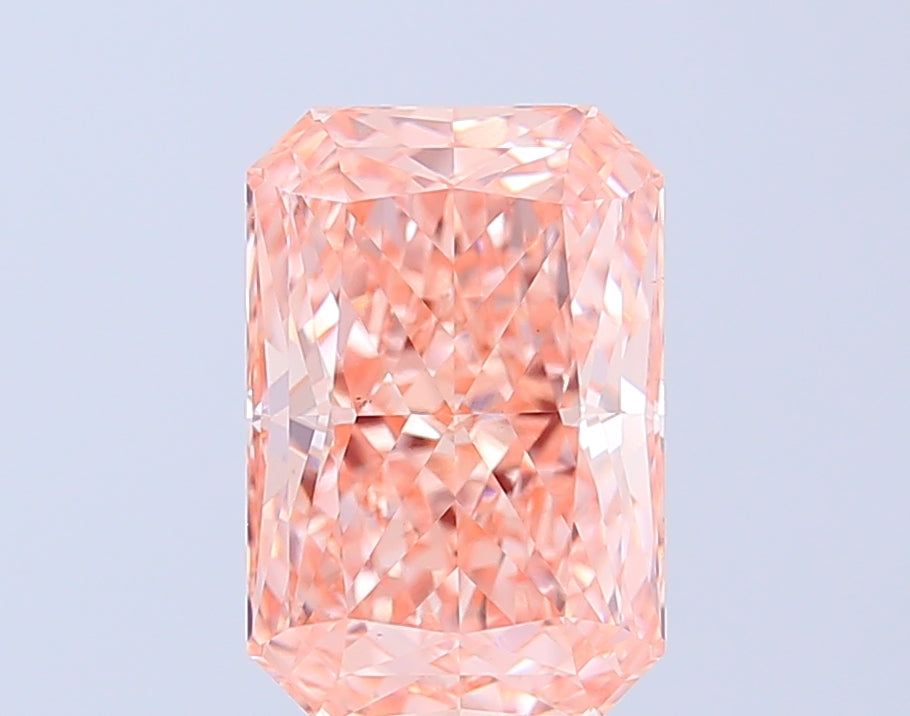 4.01 Carat Radiant Cut Lab Grown Diamond VS1Fancy Intense Pink