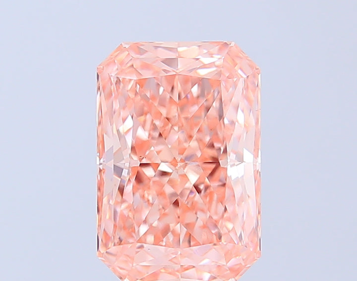 4.01 Carat Radiant Cut Lab Grown Diamond VS1Fancy Intense Pink
