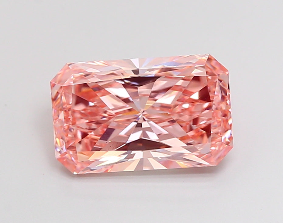 4.01 Carat Radiant Cut Lab Grown Diamond VS1Fancy Vivid Pink