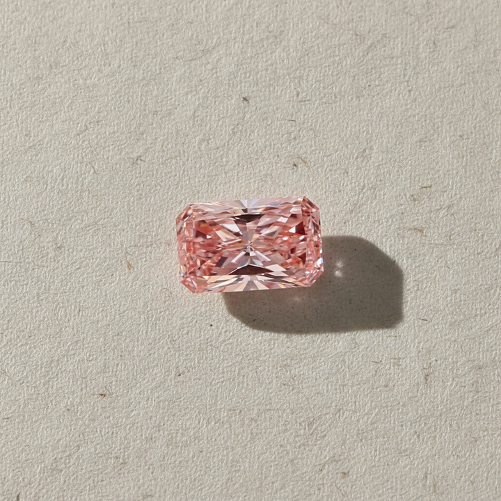 4.01 Carat Radiant Cut Lab Grown Diamond, VS1/Fancy Vivid Pink