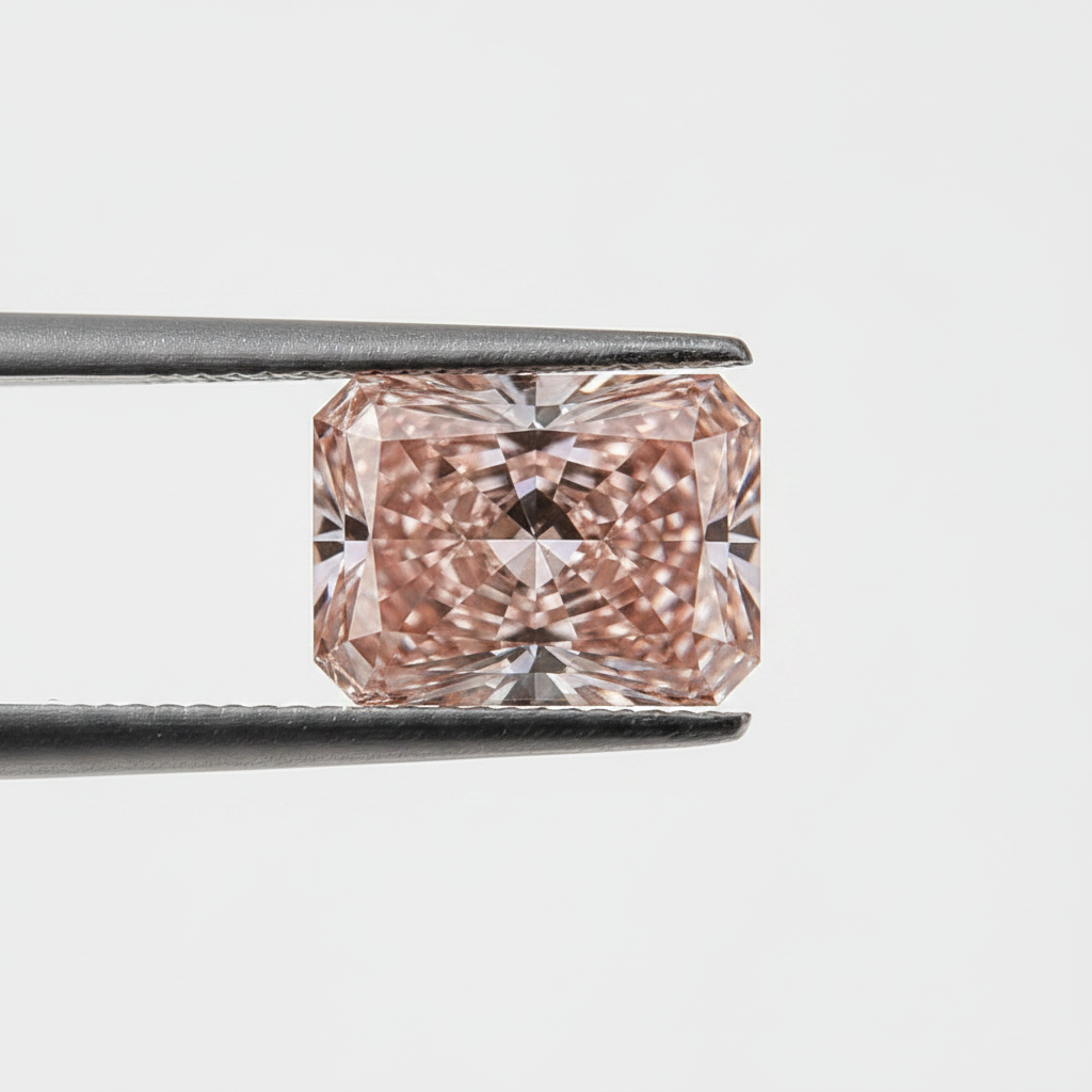 4,01 karaat stralend geslepen lab-grown diamant, VS2/fancy intens roze