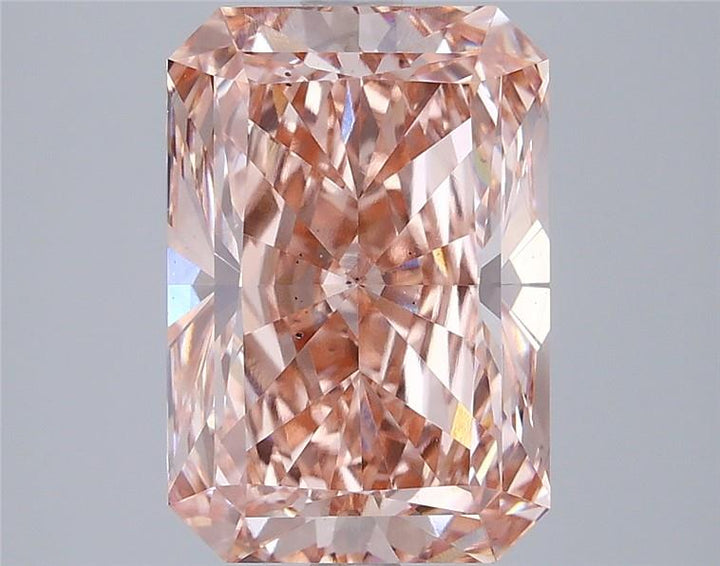 4.01 Carat Radiant Cut Lab Grown Diamond VS2Fancy Vivid Pink