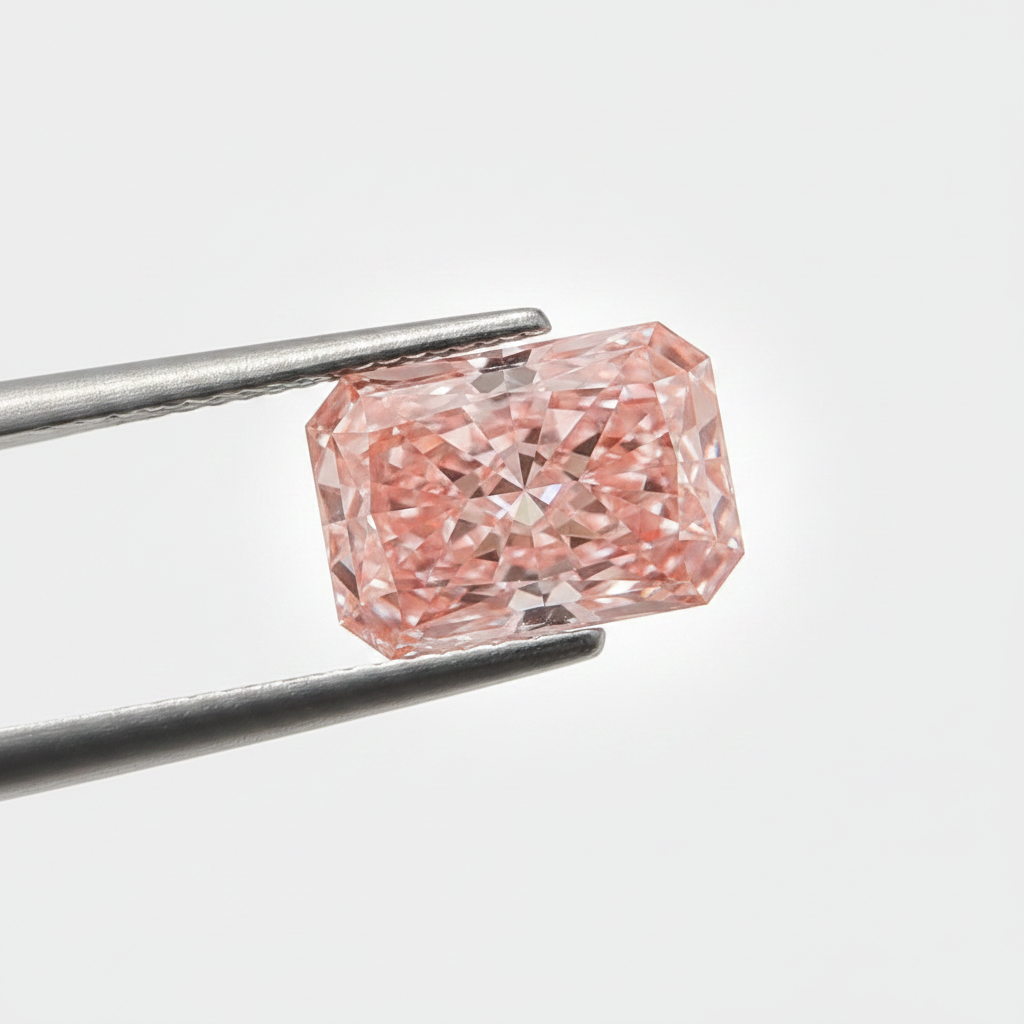 4,01 Karat im Labor gewachsener Diamant im Strahlenschliff, VS2/Fancy Vivid Pink