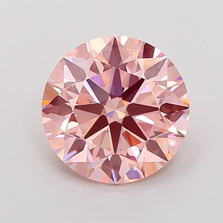 4.01 Carat Round Lab Grown Diamond VS1 Fancy Intense Pink