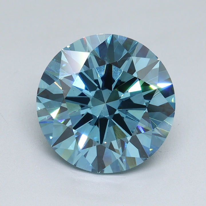 4,01 karaat ronde lab-gegroeide diamant VS1 Fancy Vivid Blue