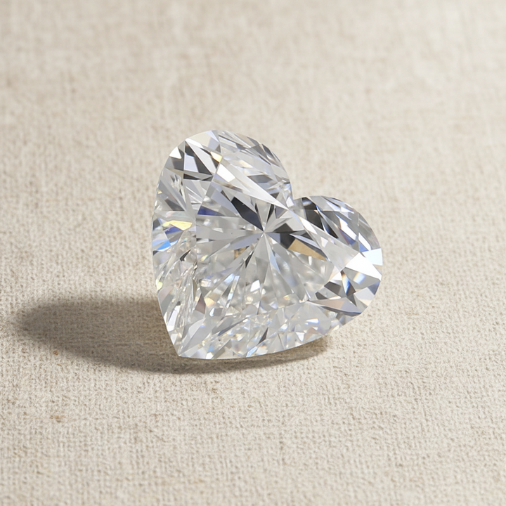4.02 Carat Heart Cut Lab Grown Diamond VVS2 E Color IGI Certified
