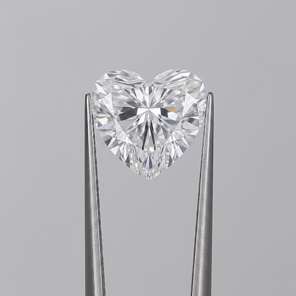 4.02 Carat D VVS2 Heart Shape CVD Lab Grown Diamond IGI Certified
