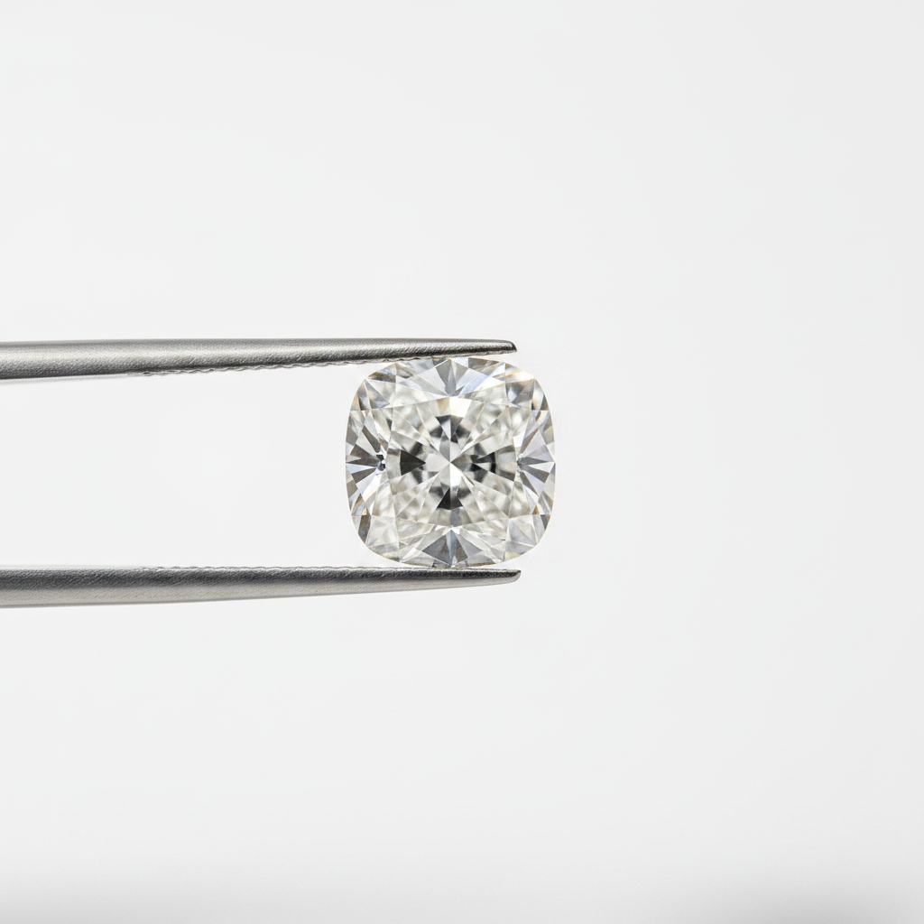4,02 karaat kussengeslepen laboratorium-gegroeide diamant, VVS1/F
