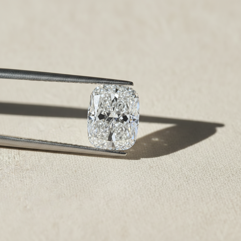 4,02 karaat kussen lang geslepen laboratorium-gegroeide diamant, VS1/D