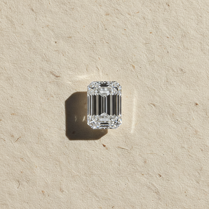 Diamant cultivé en laboratoire taille émeraude de 4,02 carats, VS1/D
