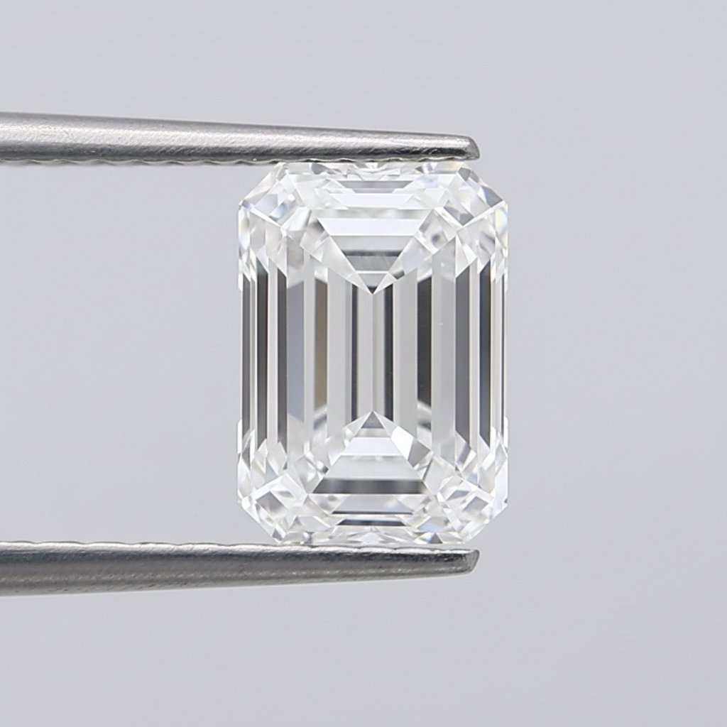 Diamant cultivé en laboratoire taille émeraude de 4,02 carats, VS1/D