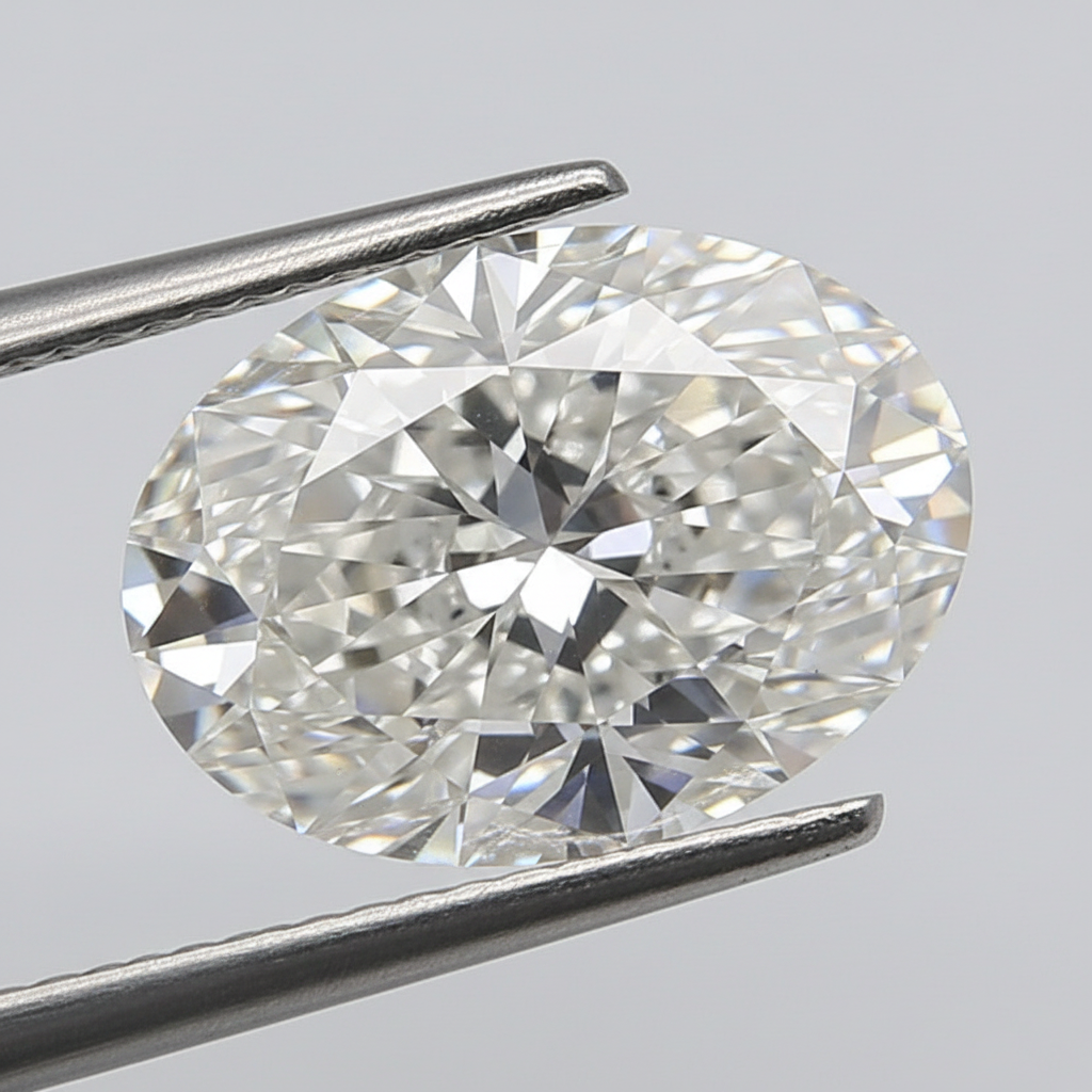 4,02 karaat ovaal geslepen laboratoriumdiamant, VS2/G