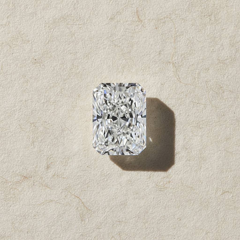 Diamant cultivé en laboratoire de 4,02 carats, taille radiante, VVS2/D
