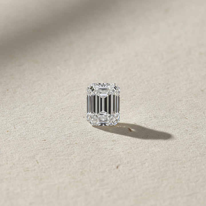 Diamant cultivé en laboratoire taille émeraude de 4,03 carats, VS1/E