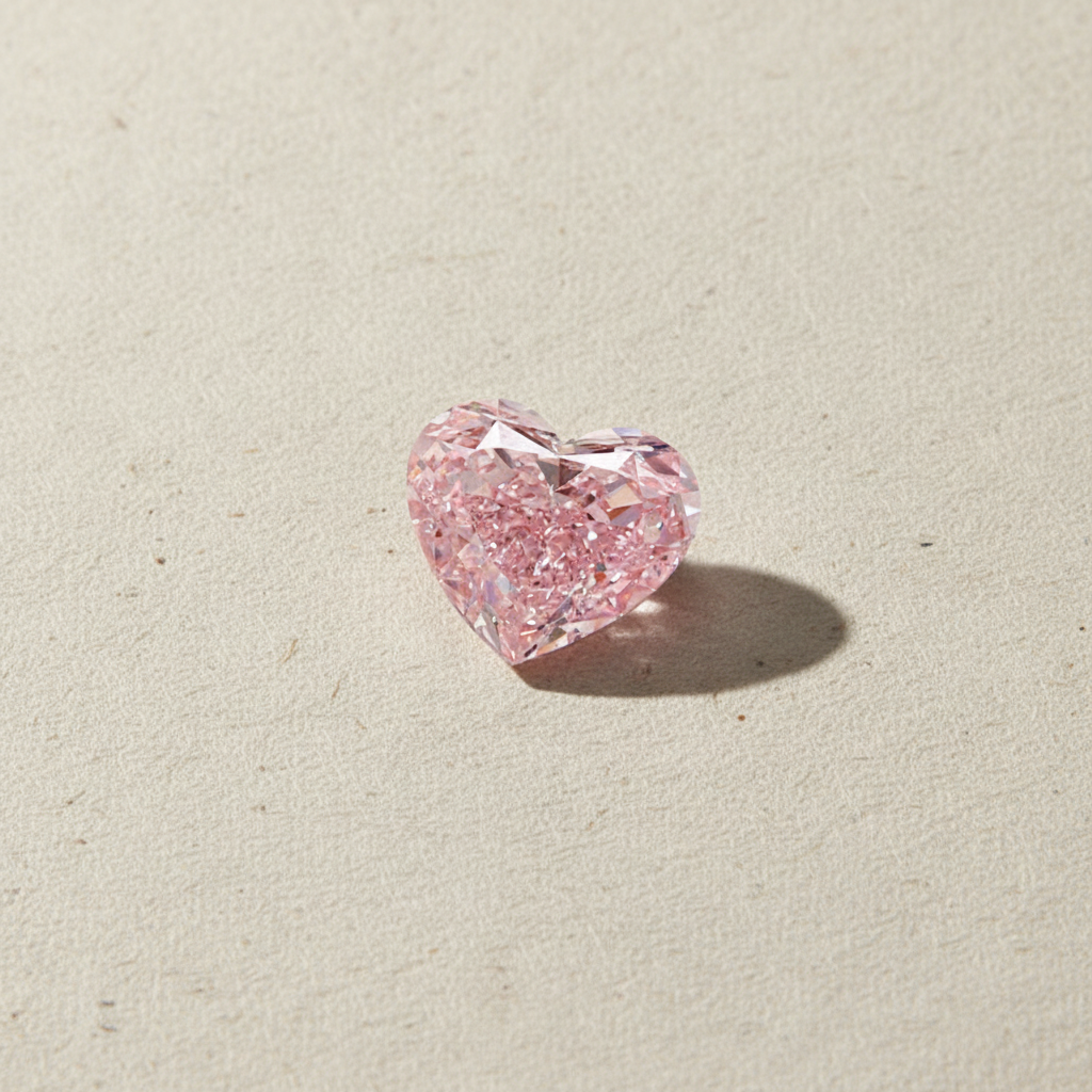 4.03 Carat Heart Cut Lab Grown Diamond VS2 Fancy Intense Pink IGI Certified
