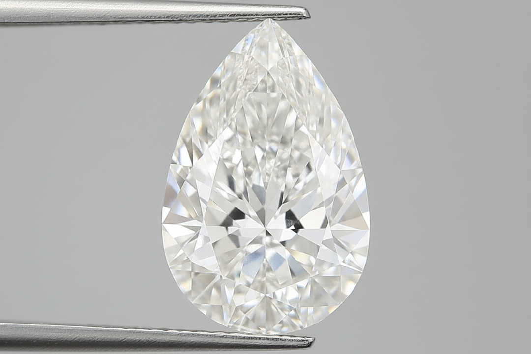 4.03 Carat E VVS1 Pear Shape CVD Lab Grown Diamond IGI Certified
