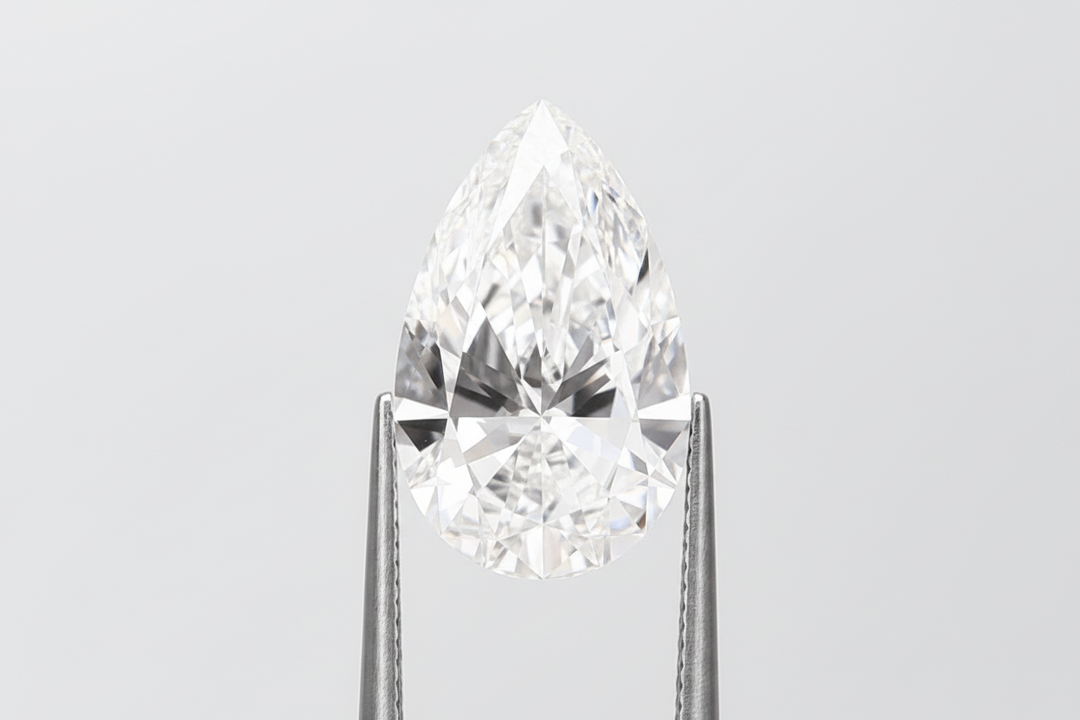 4.03 Carat F VVS2 Pear Shape CVD Lab Grown Diamond IGI Certified

