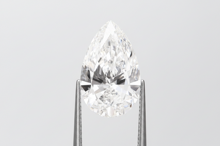 4.03 Carat F VVS2 Pear Shape CVD Lab Grown Diamond IGI Certified
