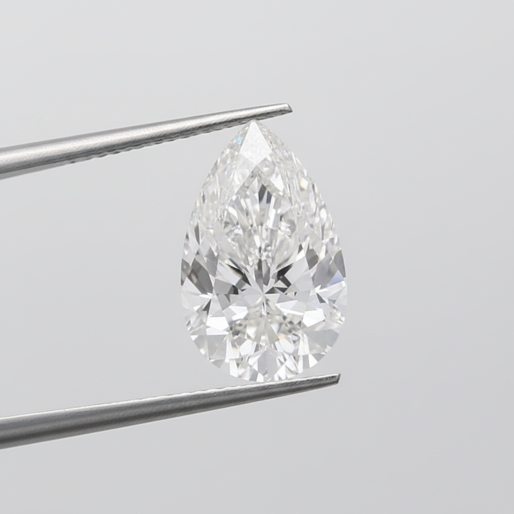 4.03 Carat F VVS2 Pear Shape CVD Lab Grown Diamond IGI Certified
