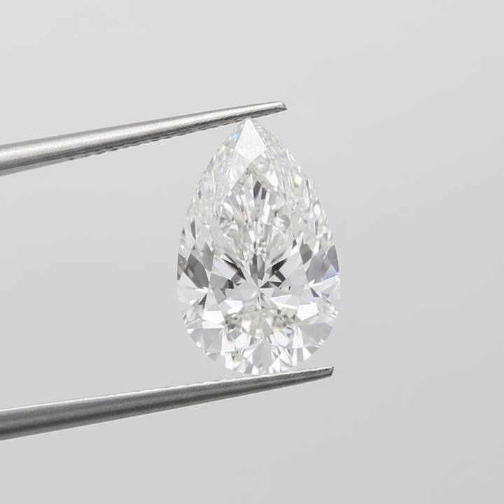 4.03 Carat F VVS2 Pear Shape CVD Lab Grown Diamond IGI Certified
