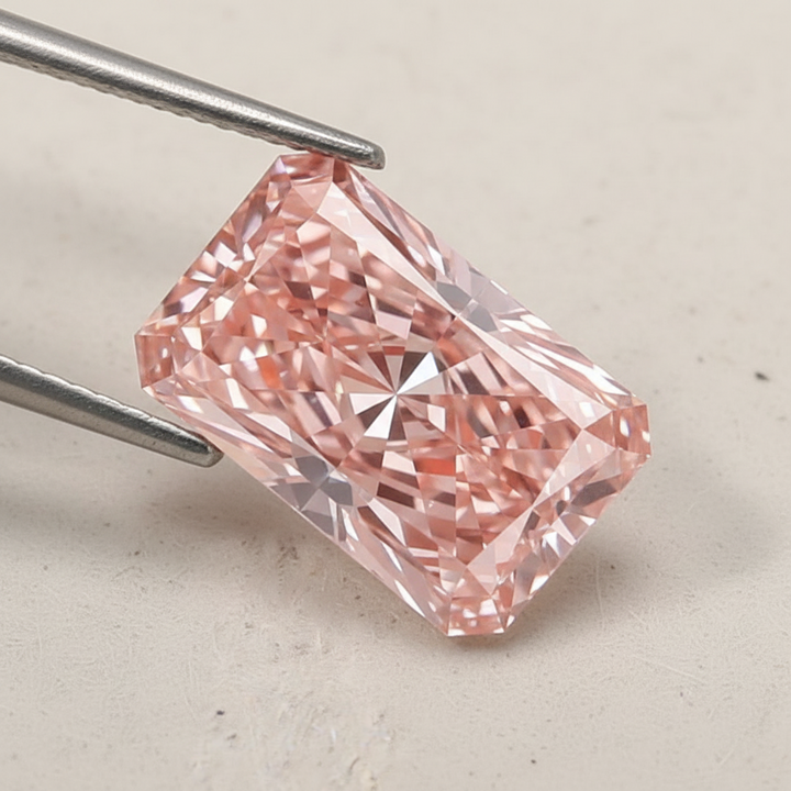 4,03 karaat stralend geslepen lab-grown diamant, VS1/fancy intens roze