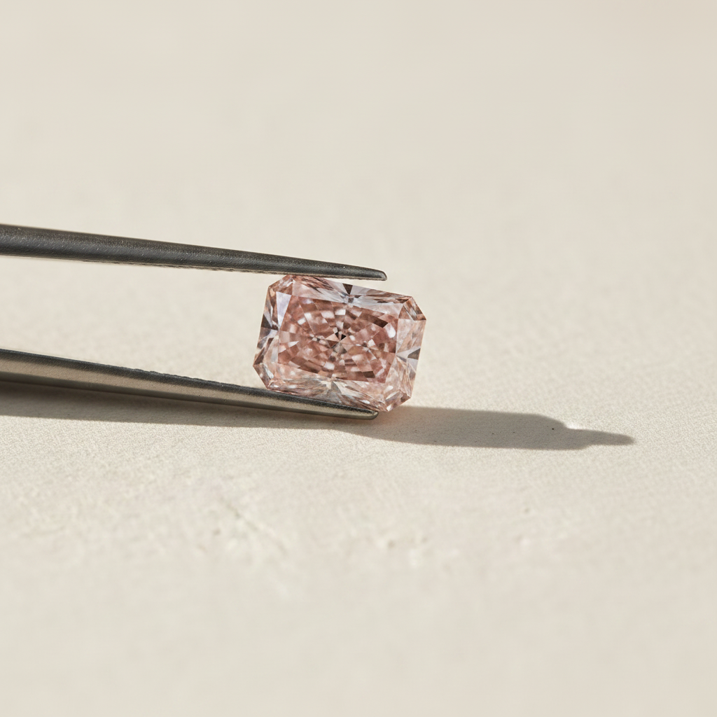 4,03 karaat stralend geslepen lab-grown diamant, VS2/fancy intens roze
