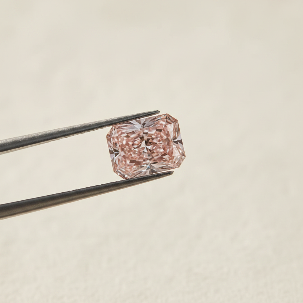 4,03 karaat stralend geslepen lab-grown diamant, VS2/fancy intens roze