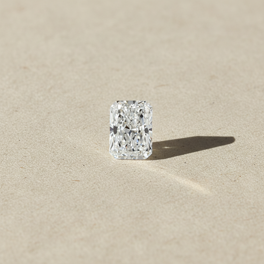 Diamant cultivé en laboratoire taille radiante de 4,03 carats, VVS2/D
