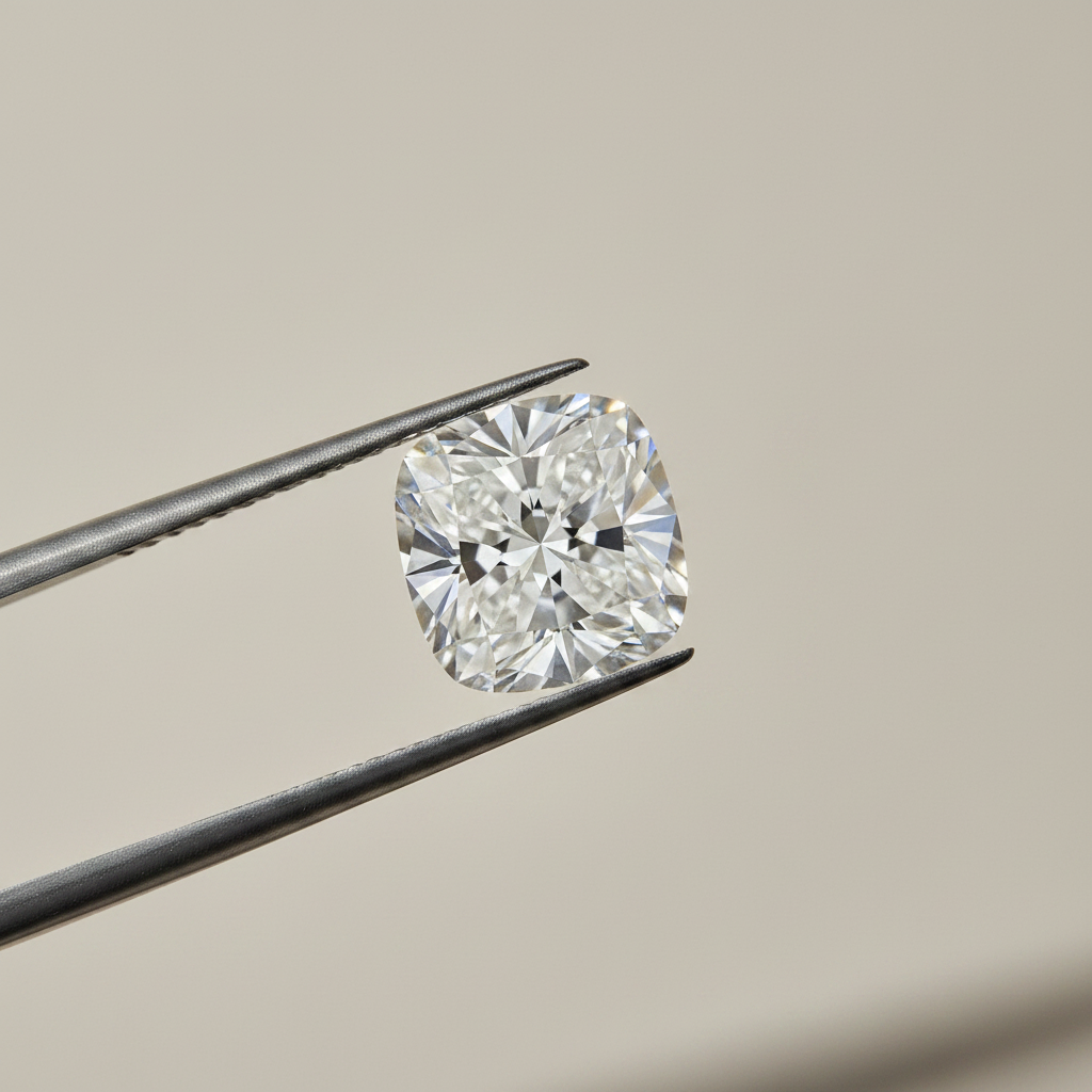 4,04 karaat kussen briljant geslepen lab-grown diamant, VVS2/F